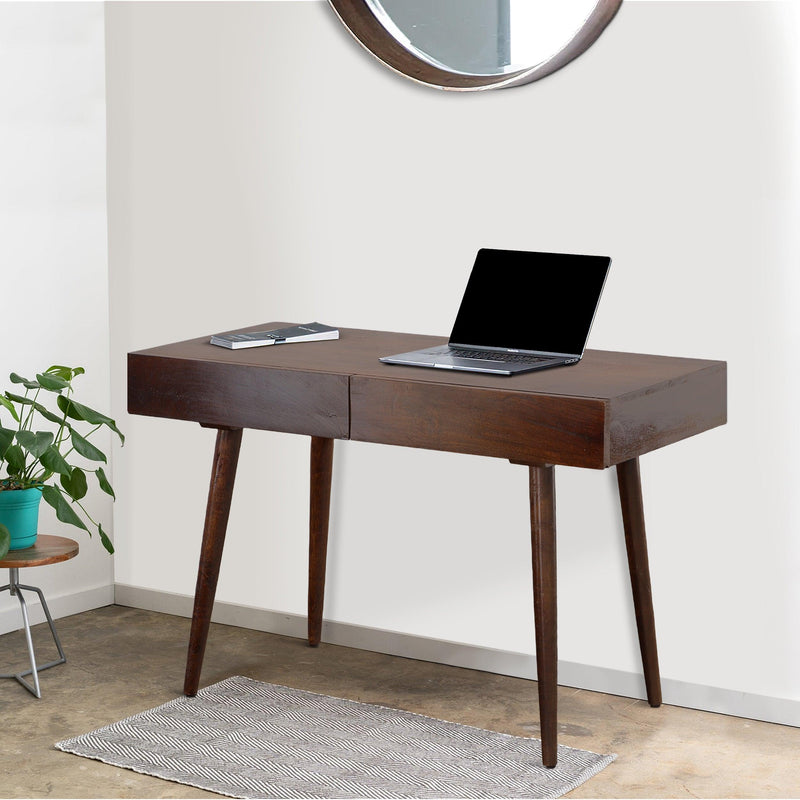 ManWood Writing Desk with Two Drawers and Tapered Legs, Brown - Urban Living Furniture (Los Angeles, CA)