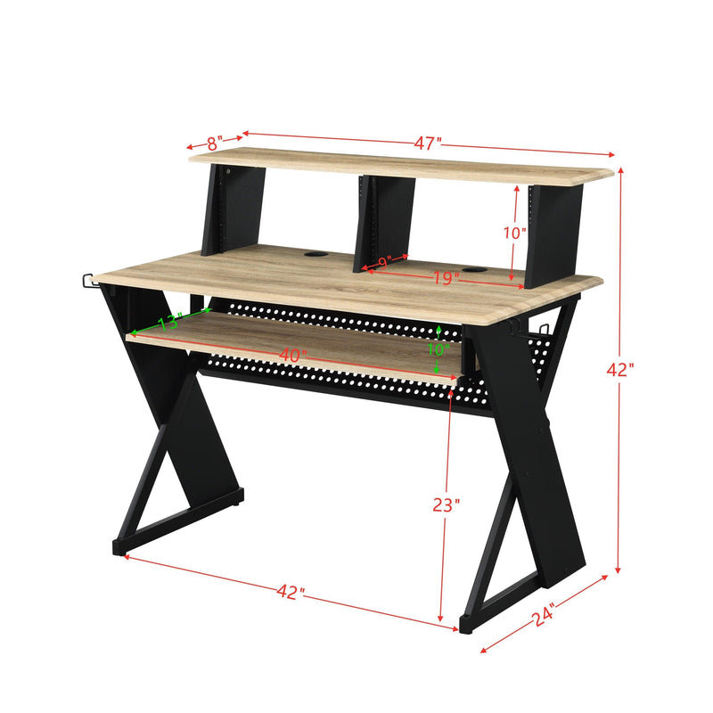 ACME Annette Music Desk, Natural & Black Finish OF00992