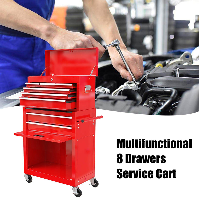 High Capacity Rolling Tool Chest with Wheels and Drawers, 8-Drawer ToolStorage Cabinet--RED - Urban Living Furniture (Los Angeles, CA)