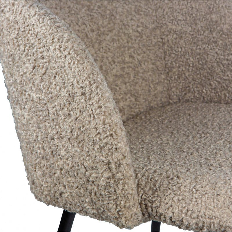 Upholstered teddy faux fur dining armrest chair set of 2 (Light Brown) - Urban Living Furniture (Los Angeles, CA)