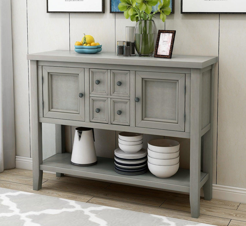 Cambridge Series Buffet Sideboard Console Table with Bottom Shelf (Antique Gray) - Urban Living Furniture (Los Angeles, CA)