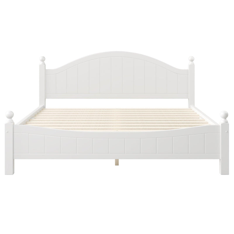 Traditional Concise Style White Solid Wood Platform Bed, No Need Box Spring, King - Urban Living Furniture (Los Angeles, CA)