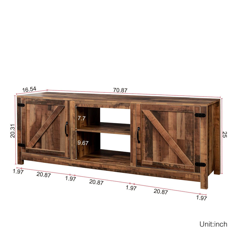 Farmhouse TV Stand,  Wood Entertainment Center Media Console withStorage - Urban Living Furniture (Los Angeles, CA)