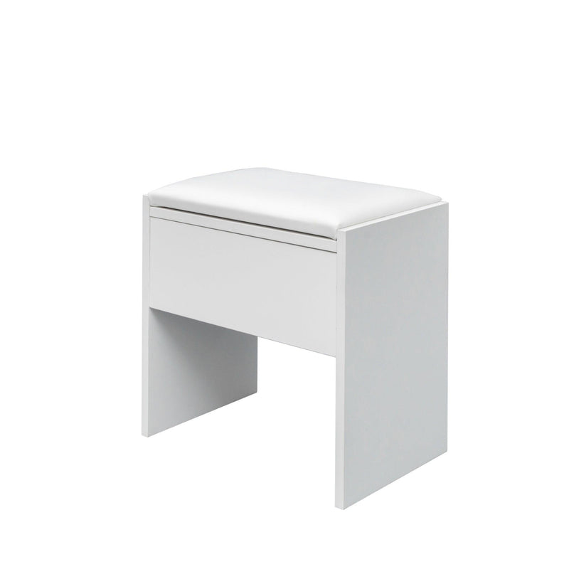 Corner dressing table make up desk with three-fold mirror and 5 rotary drawer Wooden Bedroom Vanity Table (White) - Urban Living Furniture (Los Angeles, CA)