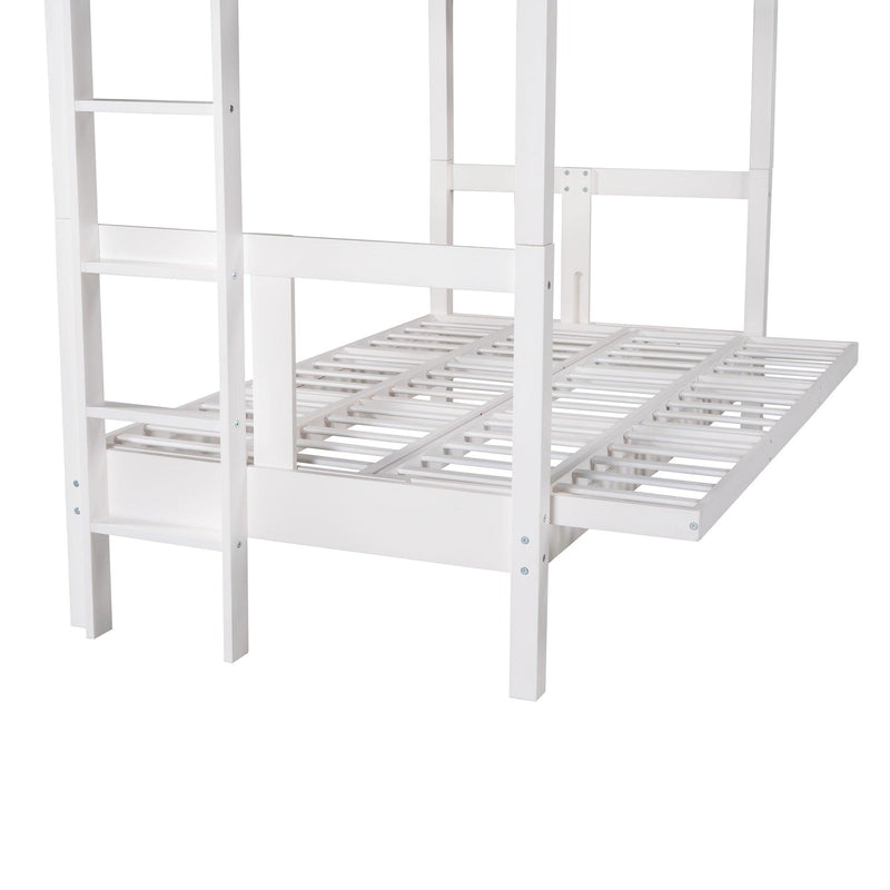 Twin over Full Convertible Bunk Bed - White - Urban Living Furniture (Los Angeles, CA)