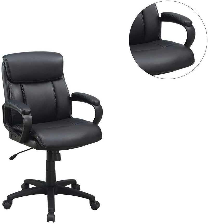 Classic Look Extra Padded Cushioned Relax 1pc Office Chair Home Work Relax Black Color