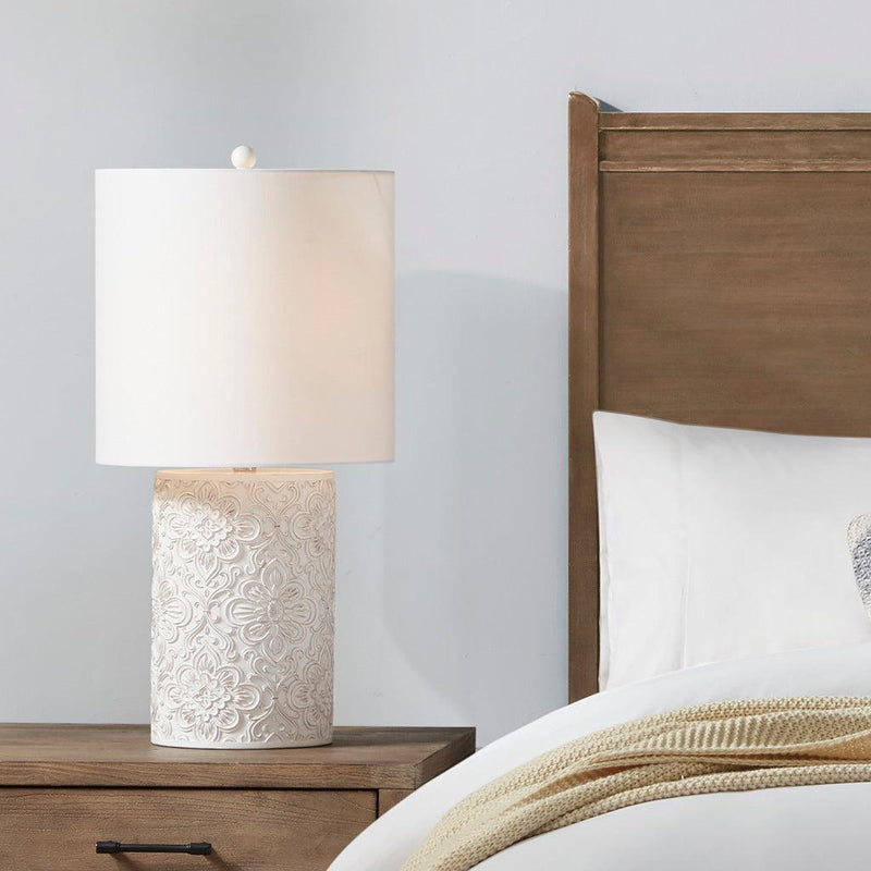 Ashbourne Embossed Floral Resin Table Lamp - Urban Living Furniture (Los Angeles, CA)