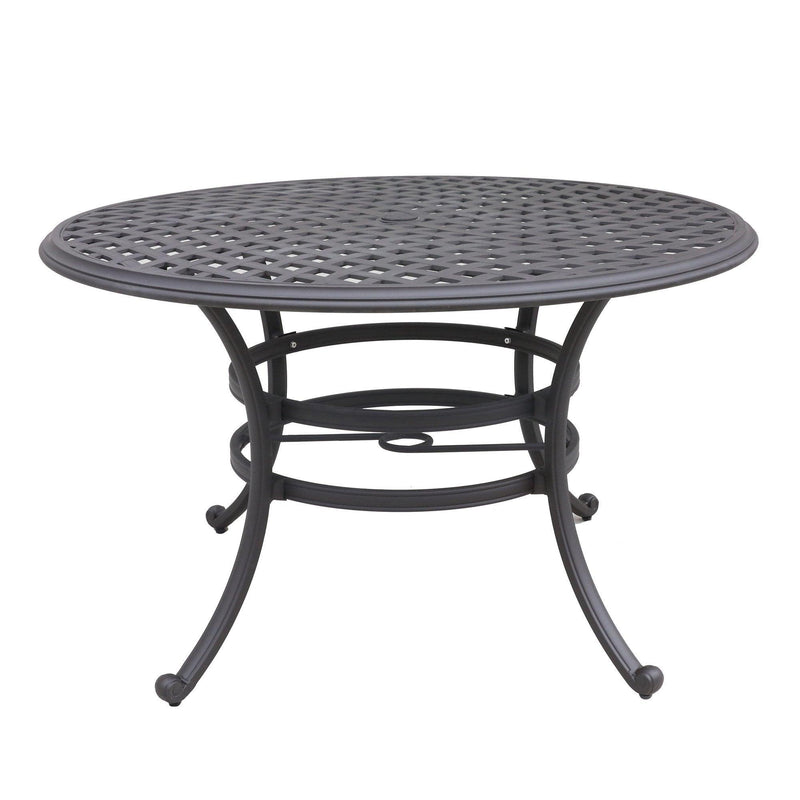 Round 4 - Person 49" Long Aluminum Dining Set with Sunbrella Cushions