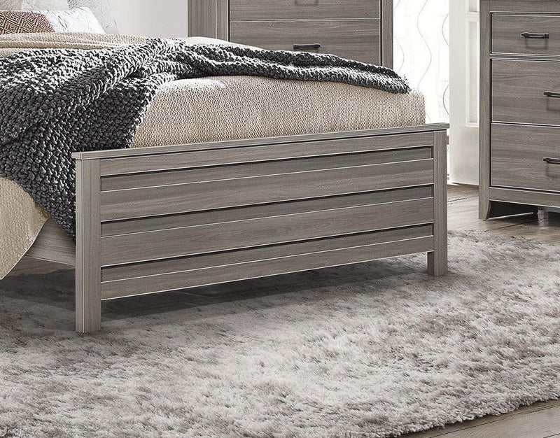 Dark Gray Finish Transitional Look Queen Bed 1pc Industrial RusticModern Style Bedroom Furniture - Urban Living Furniture (Los Angeles, CA)