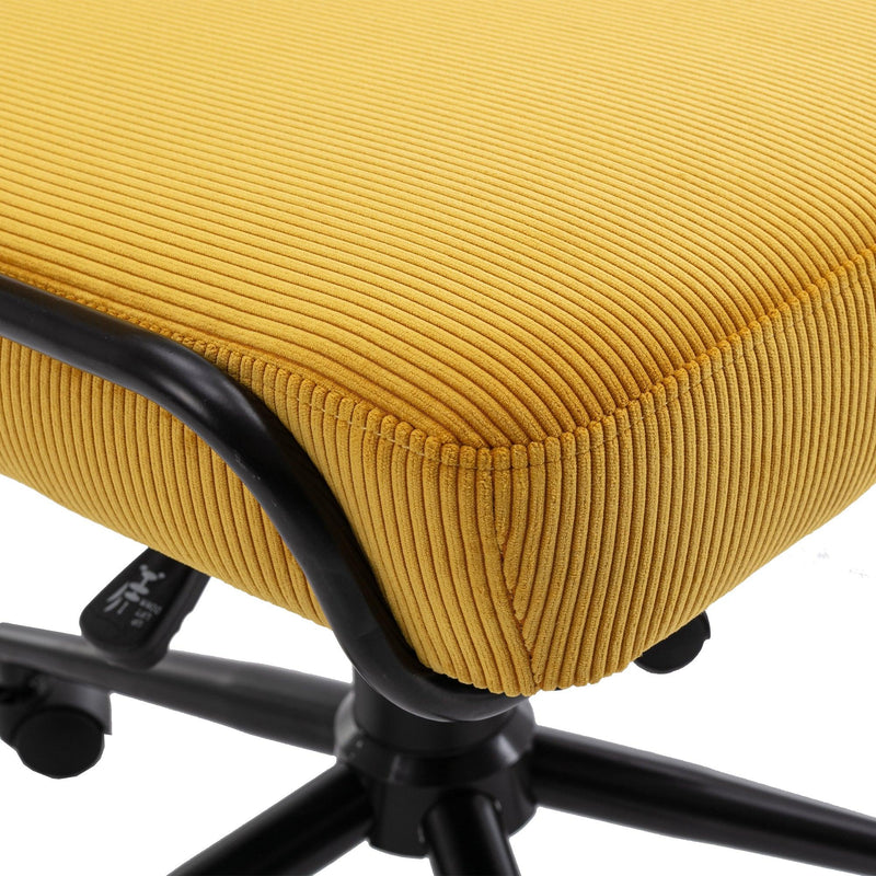 Corduroy Desk Chair Task Chair Home Office Chair Adjustable Height, Swivel Rolling Chair with Wheels for Adults Teens Bedroom Study Room,Yellow - Urban Living Furniture (Los Angeles, CA)