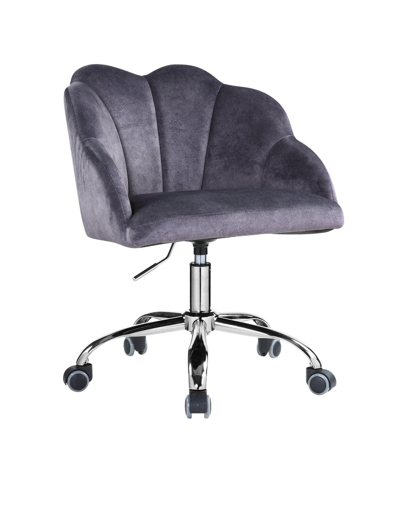 ACME Rowse Office Chair in Dark Gray Velvet & Chrome Finish OF00118