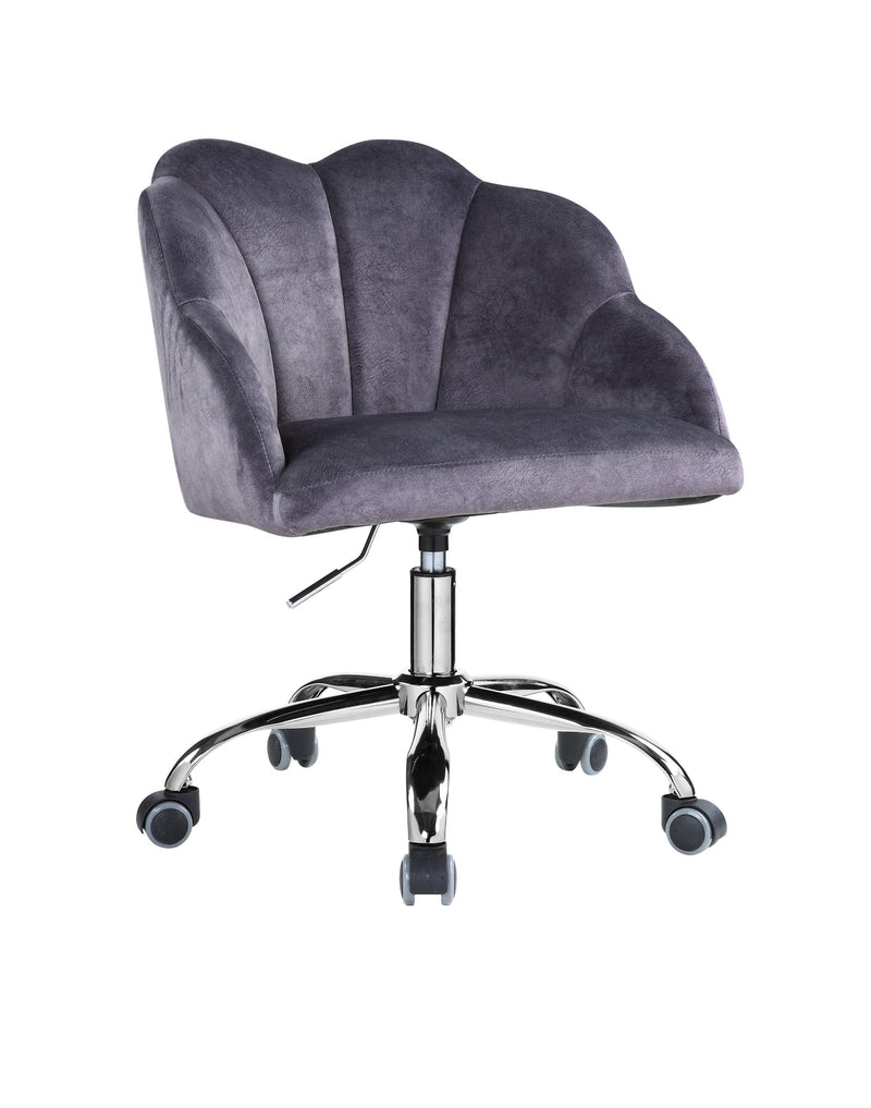 ACME Rowse Office Chair in Dark Gray Velvet & Chrome Finish OF00118 - Urban Living Furniture (Los Angeles, CA)