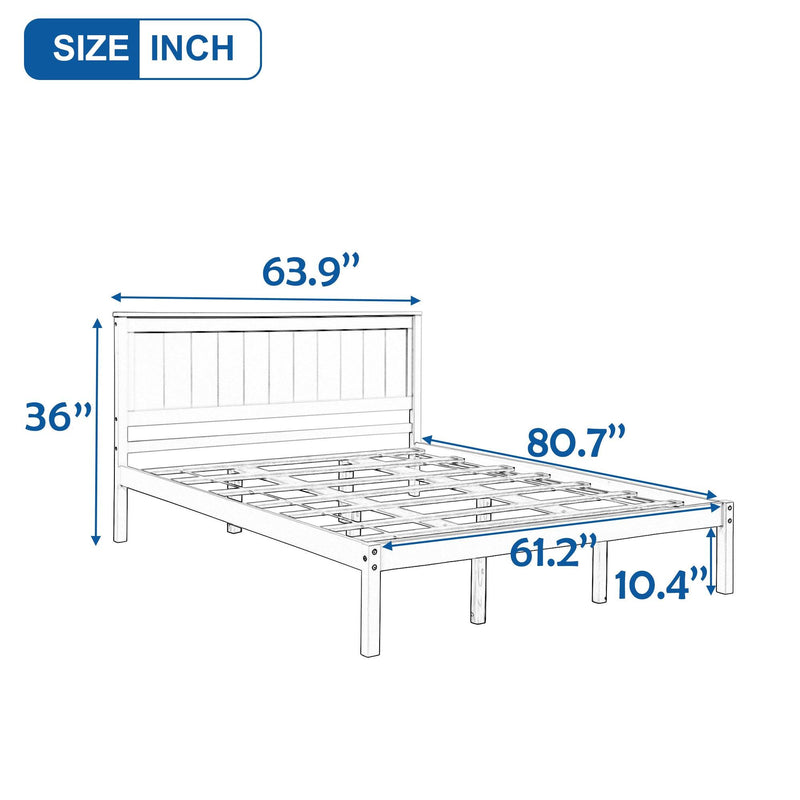 Platform Bed Frame with Headboard , Wood Slat Support , No Box Spring Needed ,Queen,Espresso - Urban Living Furniture (Los Angeles, CA)