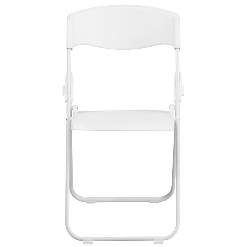 HERCULES Series 500 lb. Capacity Heavy Duty White Plastic Folding Chair with Built-in Ganging Brackets