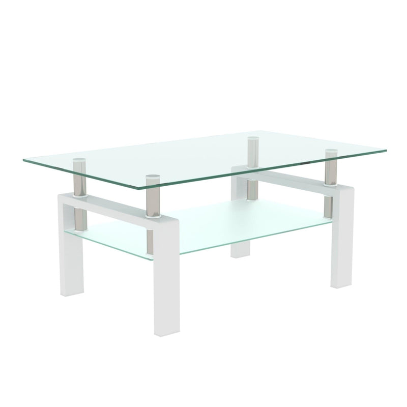 White Coffee Table, Clear Coffee Table，Modern Side Center Tables for Living Room， Living Room Furniture - Urban Living Furniture (Los Angeles, CA)