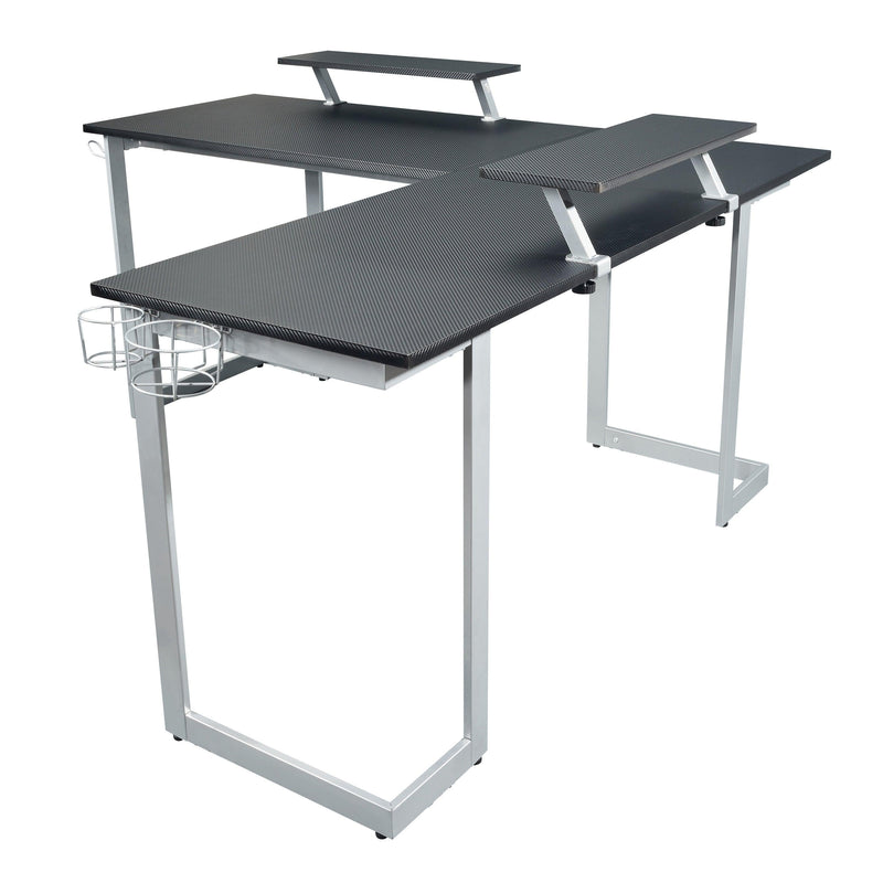 Techni Sport Warrior L-Shaped Gaming Desk, Black - Urban Living Furniture (Los Angeles, CA)