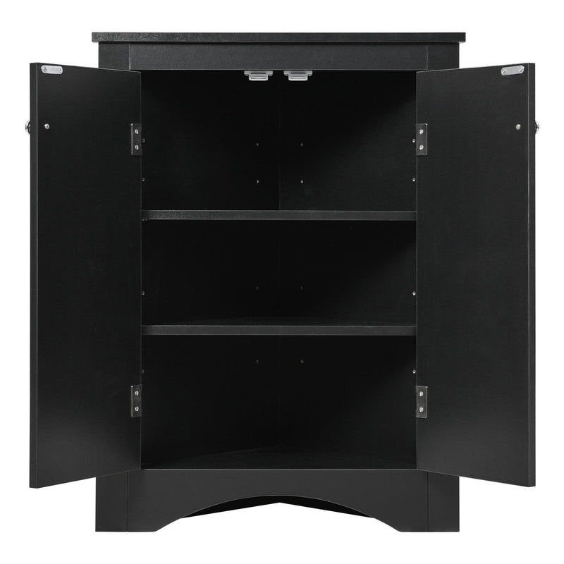 Black Triangle BathroomStorage Cabinet with Adjustable Shelves, Freestanding Floor Cabinet for Home Kitchen - Urban Living Furniture (Los Angeles, CA)