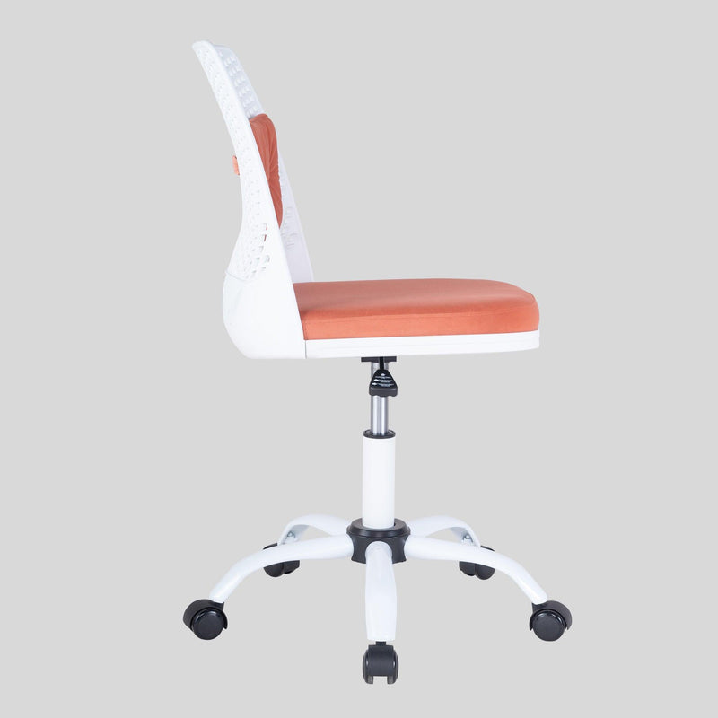 Office Task Desk Chair Swivel Home Comfort Chairs,Adjustable Height with ample lumbar support,White+Orange - Urban Living Furniture (Los Angeles, CA)