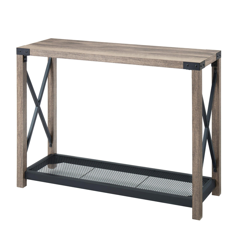 38.82" Farmhouse Entry Table, Industrial Sofa Table with 2 Tier, Console Table for Entryway, Living Room, Easy Assembly, Grey - Urban Living Furniture (Los Angeles, CA)