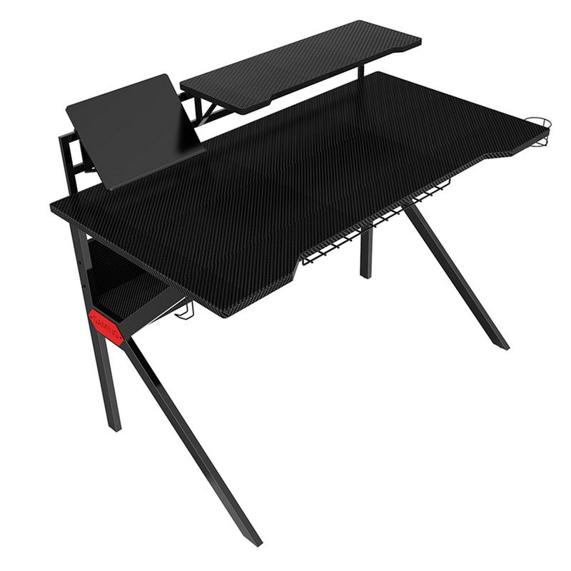 PVC Coated Ergonomic Metal Frame Gaming Desk with K Shape Legs, Black - Urban Living Furniture (Los Angeles, CA)