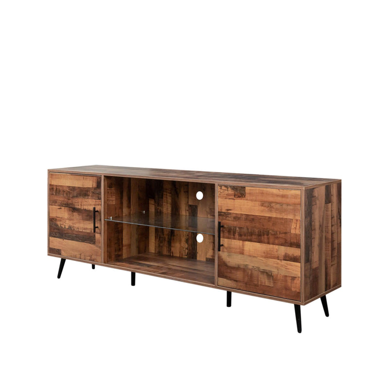 TV Stand Mid-Century WoodModern Entertainment Center AdjustableStorage Cabinet TV Console for Living Room