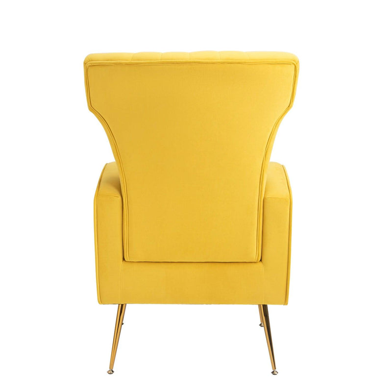 Velvet Accent Chair, Wingback Arm Chair with Gold Legs, Upholstered Single Sofa for Living Room Bedroom - Urban Living Furniture (Los Angeles, CA)