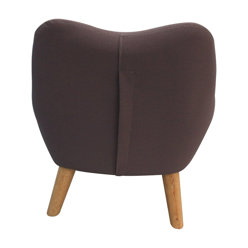 Microfibres fabric upholstered child accent armchair with wooden legs, kids sofa