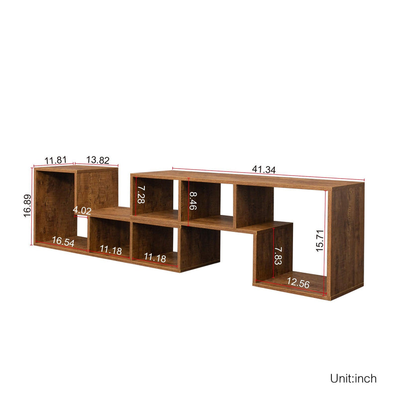 Double L-Shaped TV Stand，Display Shelf ，Bookcase for Home Furniture,Walnut - Urban Living Furniture (Los Angeles, CA)