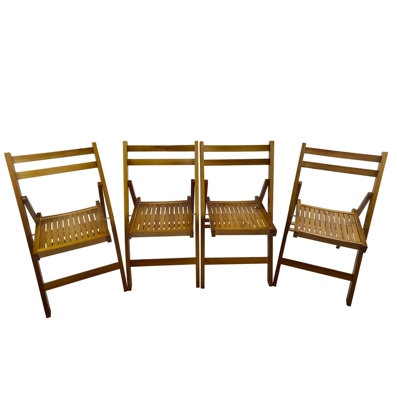 Furniture Slatted Wood Folding Special Event Chair - Honey color, Set of 4 ，FOLDING CHAIR, FOLDABLE STYLE