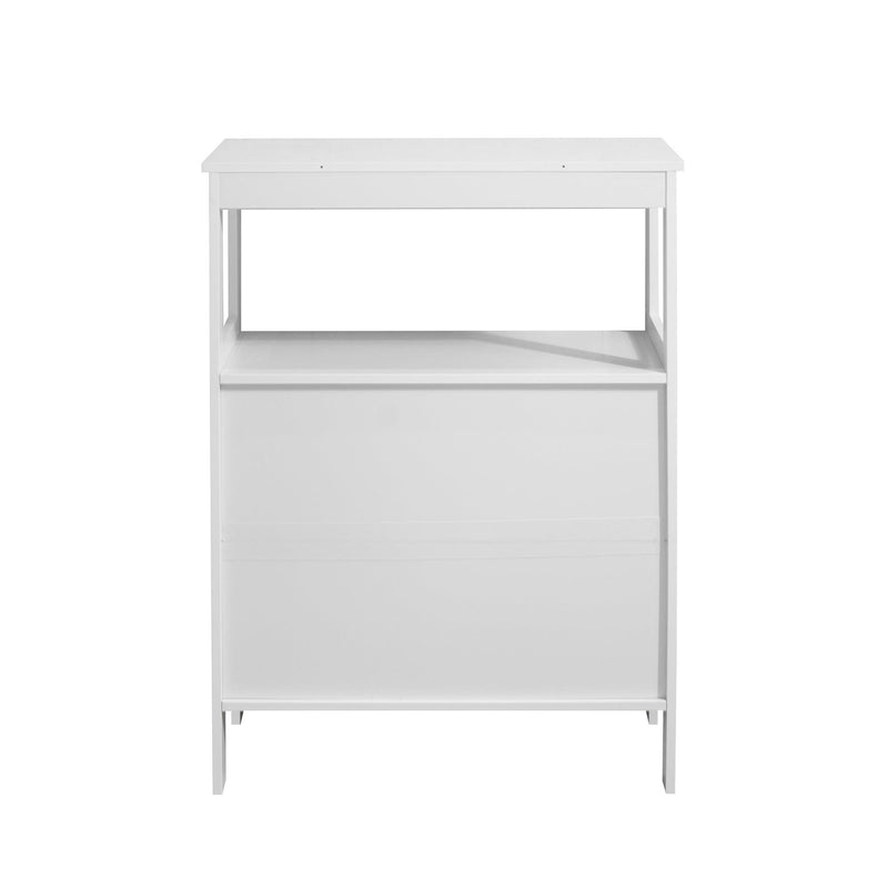 FloorStorage Cabinet, Wooden FreeStandingStorage Organizer with 2 Doors and Shelves for Bathroom, living Room, White - Urban Living Furniture (Los Angeles, CA)