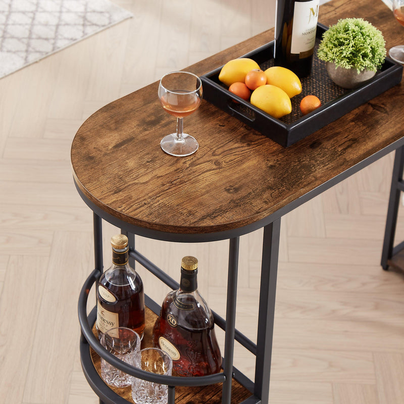 Bar table and stool set with 2 bar stools, with bottle holder, glass holder and side organizer, multifunctional high bar table with space for 8 bottles and 9 glasses. - Urban Living Furniture (Los Angeles, CA)