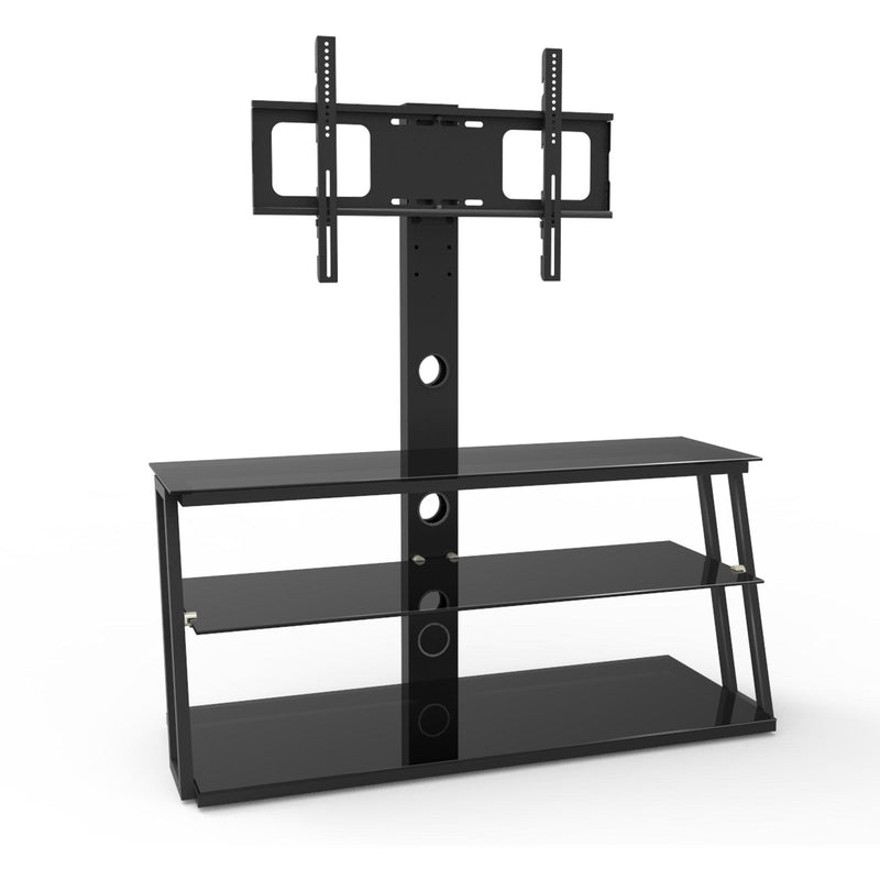 Black Multi-Function Angle And Height Adjustable Tempered Glass  TV Stand - Urban Living Furniture (Los Angeles, CA)