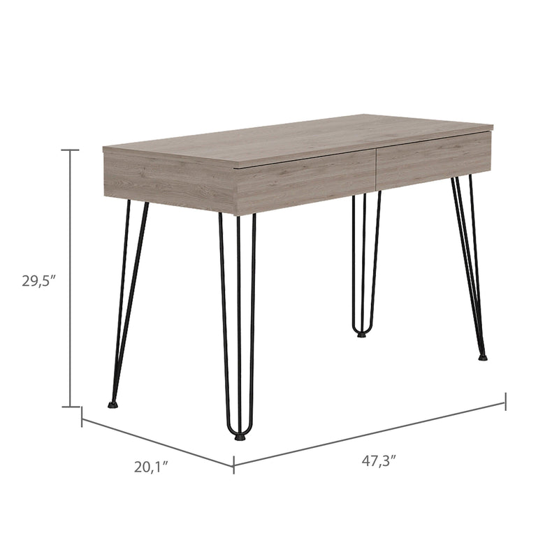 Canton 2-Drawer Writing Desk with Hairpin Legs Light Gray - Urban Living Furniture (Los Angeles, CA)