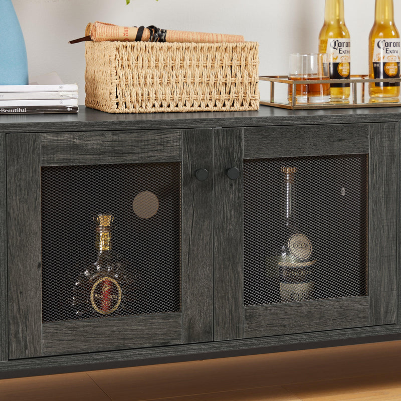 Wine shelf table,Modern wine bar cabinet, console table, bar table, TV cabinet, sideboard withStorage compartment, can be used in living room, dining room, kitchen, entryway, hallway.Dark Grey. - Urban Living Furniture (Los Angeles, CA)