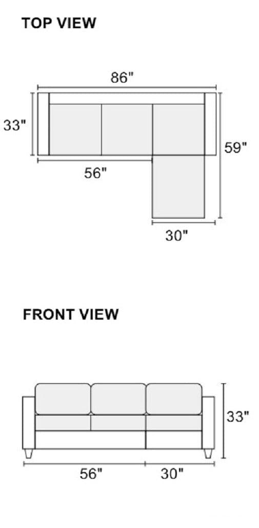 Blue Grey Polyfiber Sectional Sofa Living Room Furniture Reversible Chaise Couch Pillows Tufted Back Modular Sectionals - Urban Living Furniture (Los Angeles, CA)