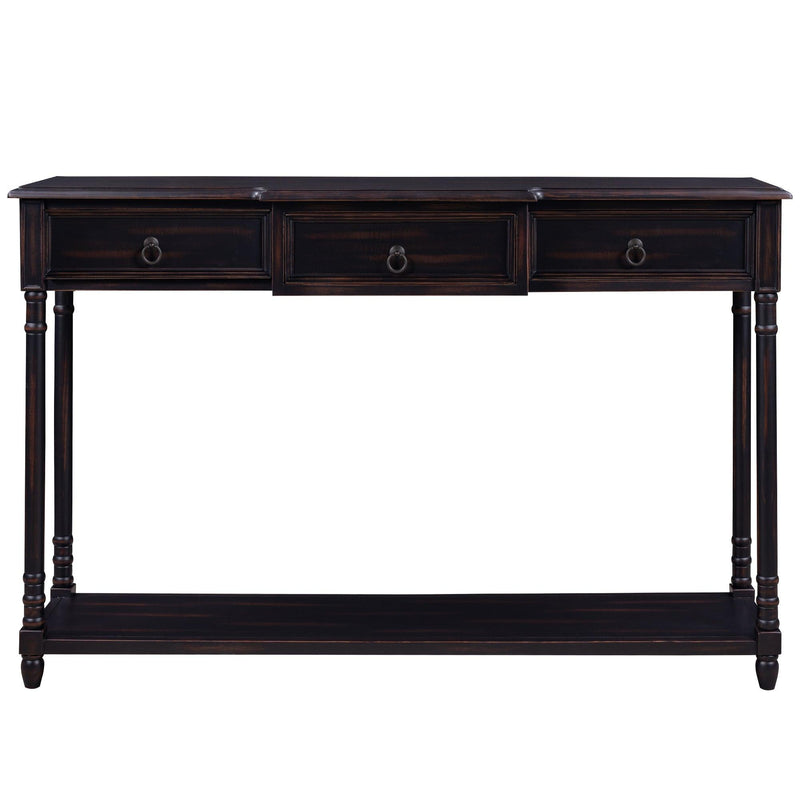 Console Table Sofa Table with Drawers for Entryway with Projecting Drawers and Long Shelf (Espresso) - Urban Living Furniture (Los Angeles, CA)