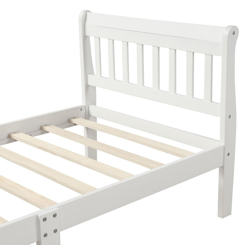 Wood Platform Bed Twin Bed Frame Panel Bed Mattress Foundation Sleigh Bed with Headboard/Footboard/Wood Slat Support - Urban Living Furniture (Los Angeles, CA)