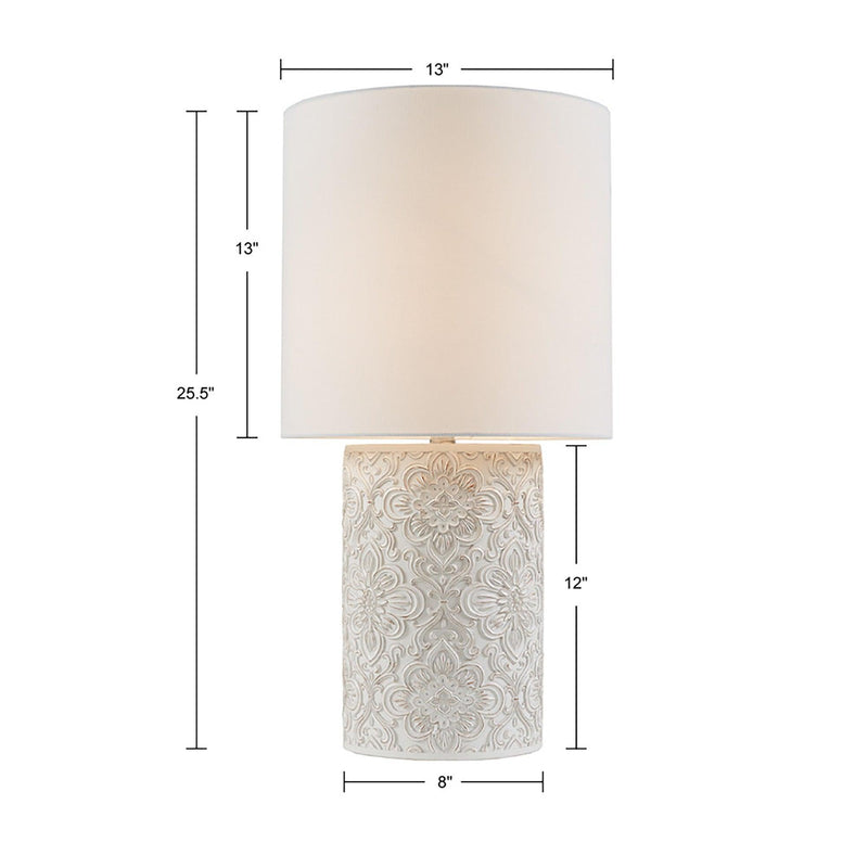 Ashbourne Embossed Floral Resin Table Lamp - Urban Living Furniture (Los Angeles, CA)