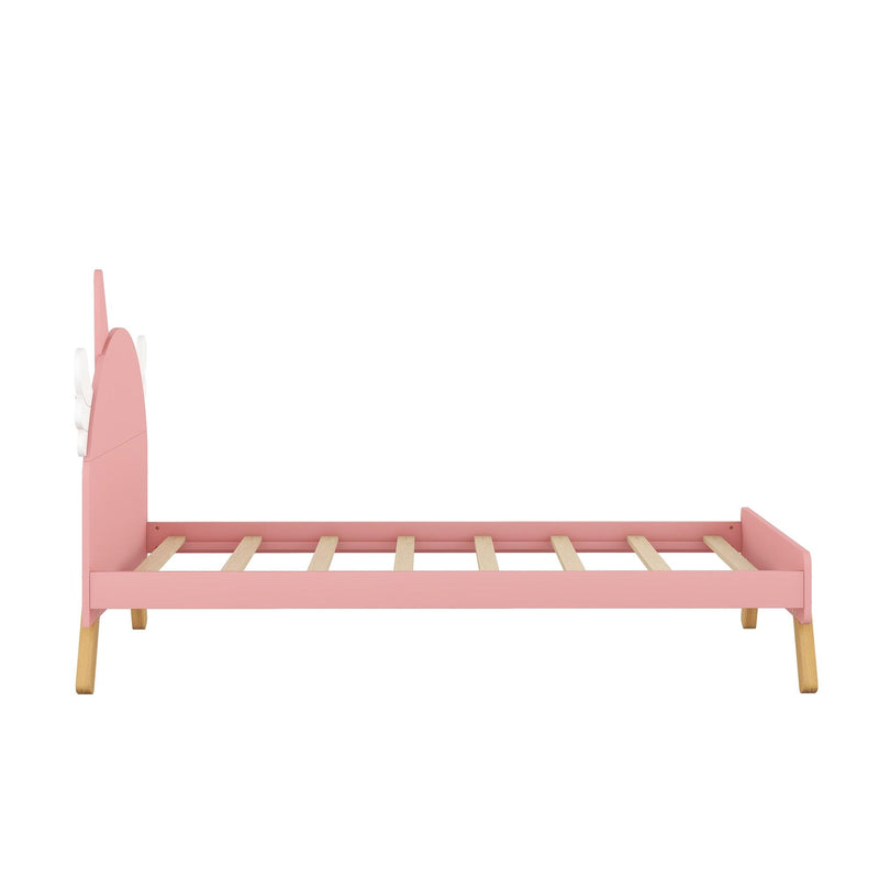 Wooden Cute Bed With Unicorn Shape Headboard,Twin Size Platform Bed,Pink - Urban Living Furniture (Los Angeles, CA)