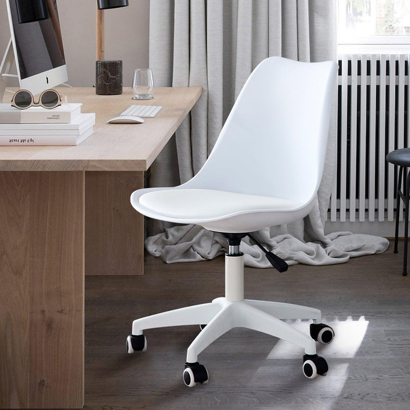 Modern Home Office Desk Chairs, Adjustable 360 °Swivel  Chair Engineering  Plastic Armless Swivel Computer  Chair With Wheels for Living Room, Bed Room Office Hotel Dining Room and White. - Urban Living Furniture (Los Angeles, CA)