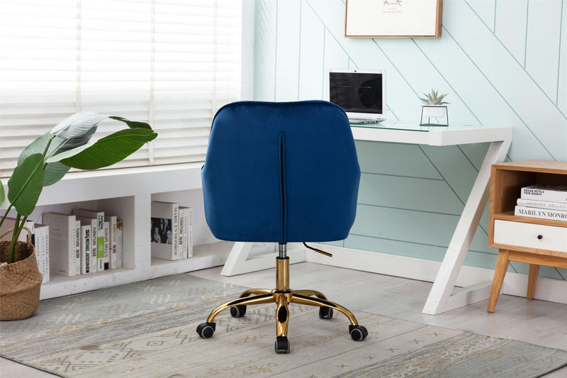 Velvet Swivel Shell Chair for Living Room ,Office chair ,Modern Leisure Arm Chair Navy - Urban Living Furniture (Los Angeles, CA)