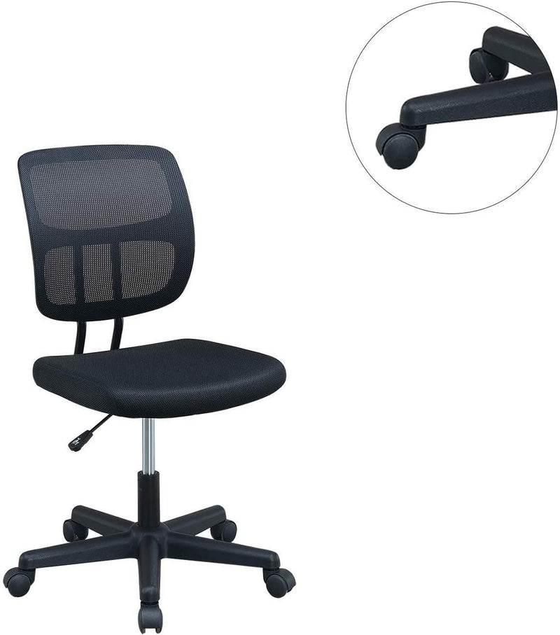 Elegant Design 1pc Office Chair Black Mesh Desk Chairs wheels Breathable Material Seats - Urban Living Furniture (Los Angeles, CA)