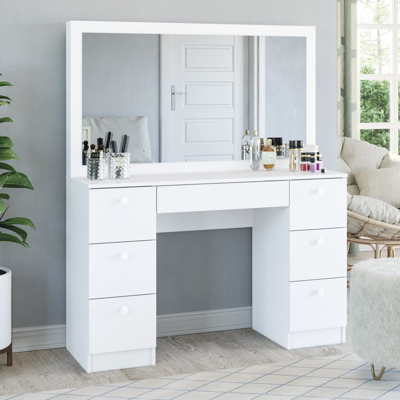 Modern Vanity Desk, White Finish, for Bedroom - Urban Living Furniture (Los Angeles, CA)