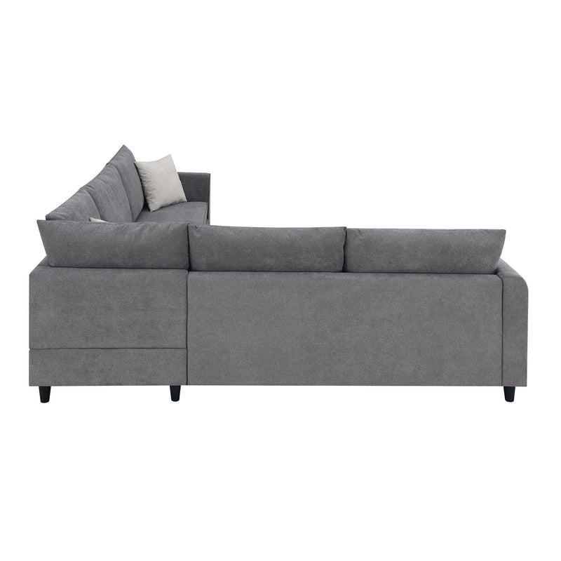 91*91"Modern Upholstered Living Room Sectional Sofa, L Shape Furniture Couch with 3 Pillows - Urban Living Furniture (Los Angeles, CA)