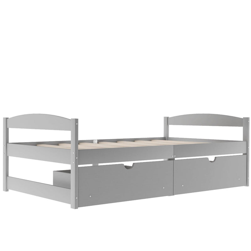 Twin size platform bed, with two drawers, gray - Urban Living Furniture (Los Angeles, CA)