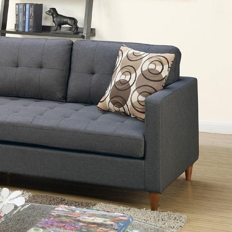 Blue Grey Polyfiber Sectional Sofa Living Room Furniture Reversible Chaise Couch Pillows Tufted Back Modular Sectionals - Urban Living Furniture (Los Angeles, CA)