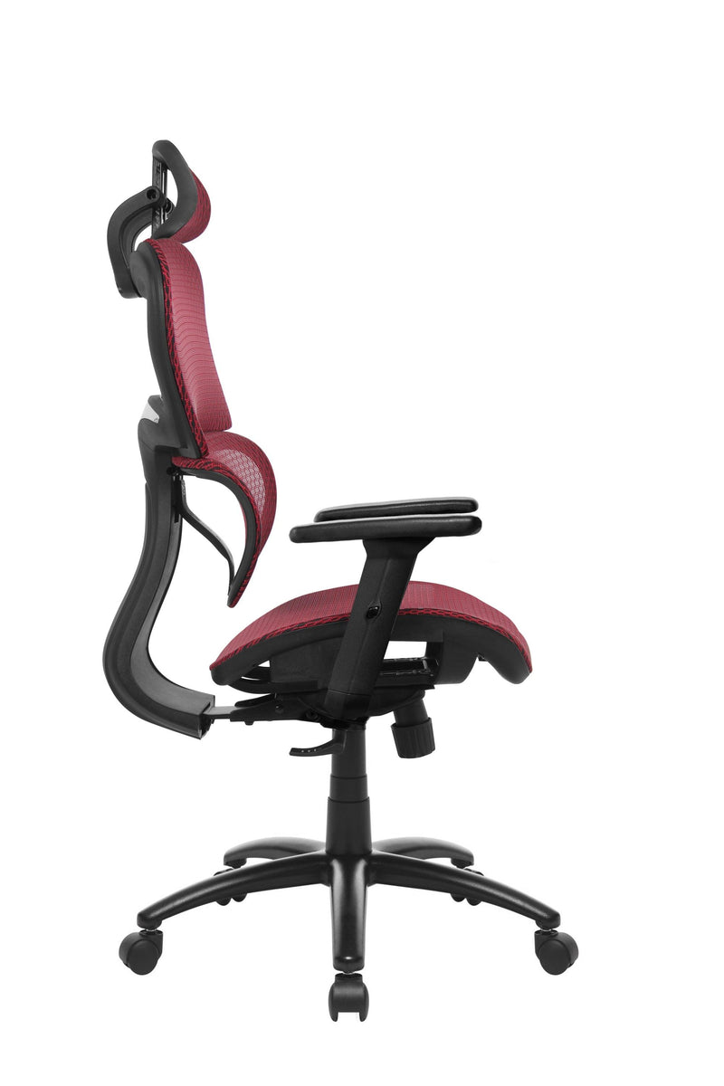 Ergonomic mesh chair with 3D arms in RED color