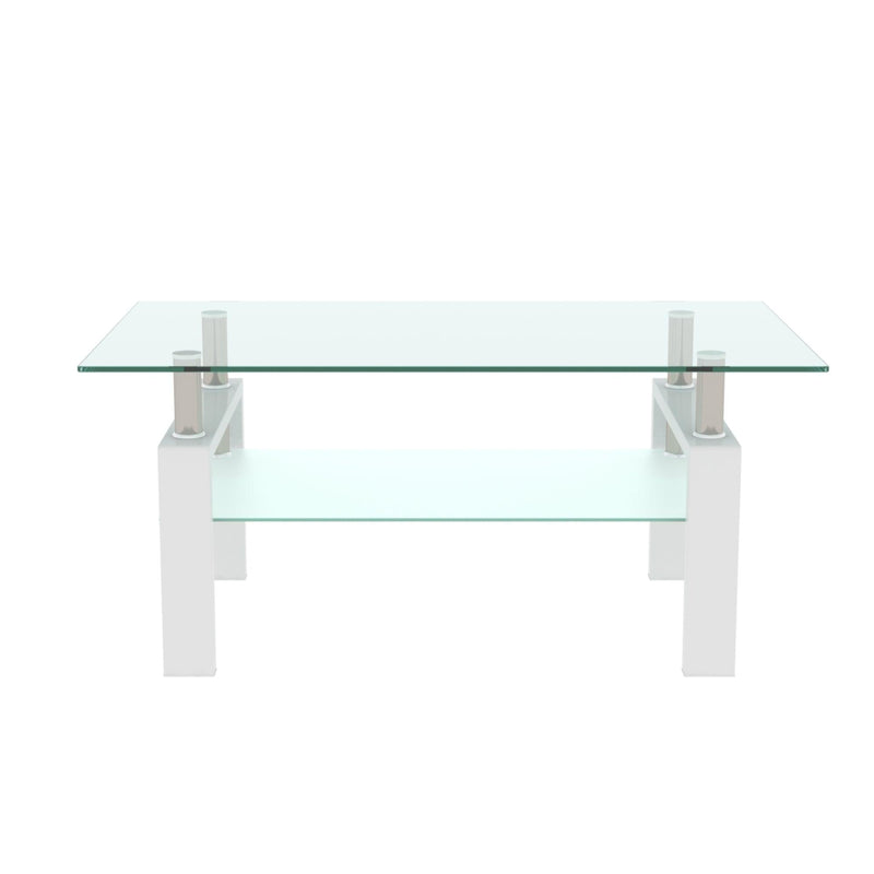 White Coffee Table, Clear Coffee Table，Modern Side Center Tables for Living Room， Living Room Furniture - Urban Living Furniture (Los Angeles, CA)