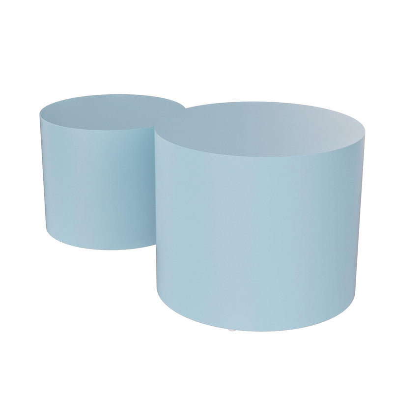 Nesting table set of 2 MDF Side Table Round Shape Blue - Urban Living Furniture (Los Angeles, CA)