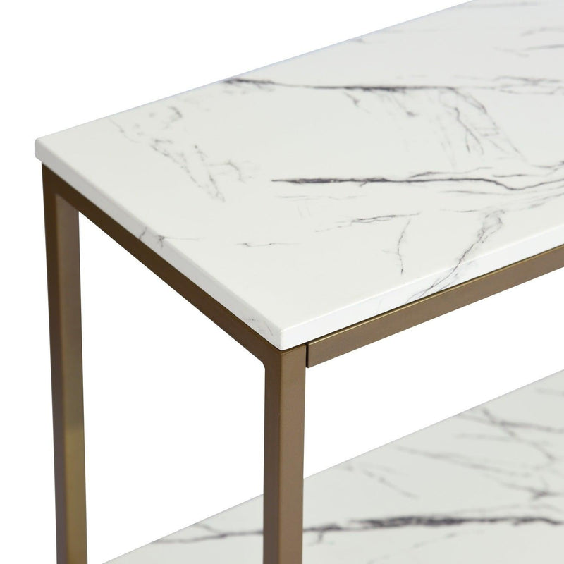 59.8 inch White Marble Gold Frame TV STAND WithStorage - Urban Living Furniture (Los Angeles, CA)